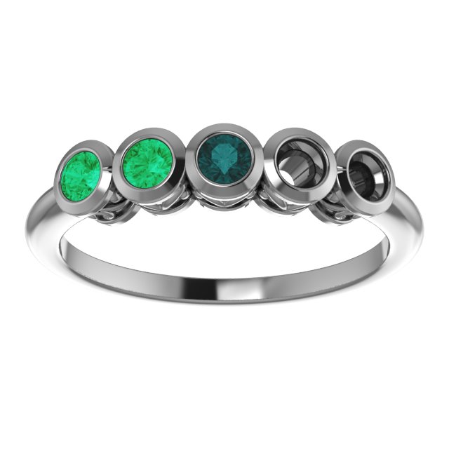 14K White Emerald Ring 